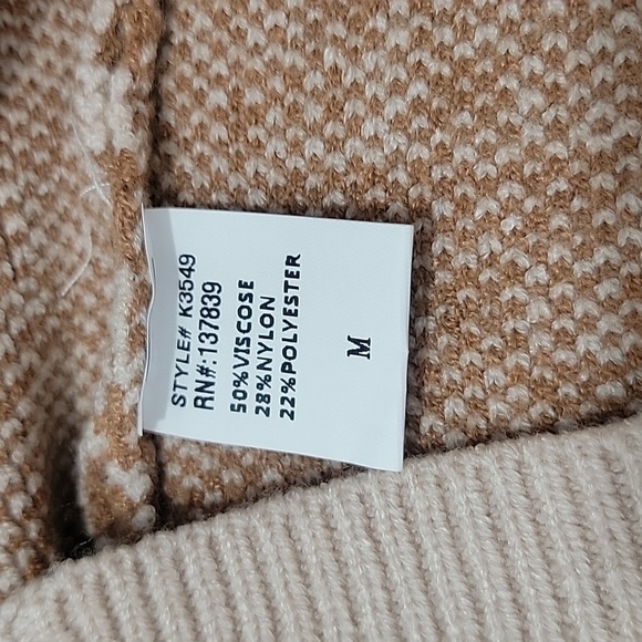 Debut, Size M Brown and Cream Cropped Button Down Cardigan, EUC - Picture 11 of 11